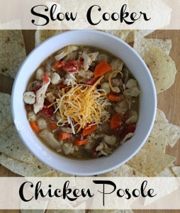 Crockpot Chicken Posole | This is an easy freezer meal! You'll lose the flavors of this Mexican Soup that goes straight from the freezer to the slow cooker. 