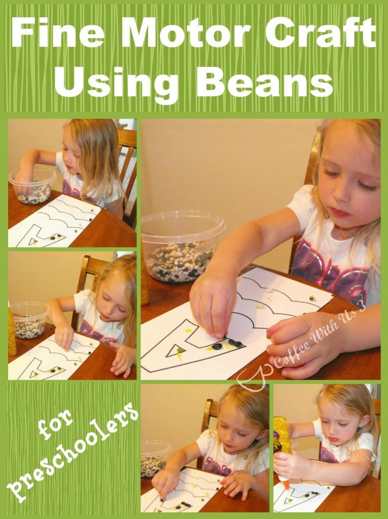 Fine Motor Craft Using Beans is perfect for preschoolers!
