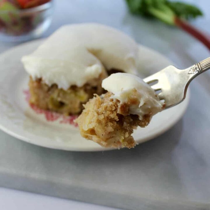 Rhubarb Cake with Cream Cheese Frosting Coffee With Us 3
