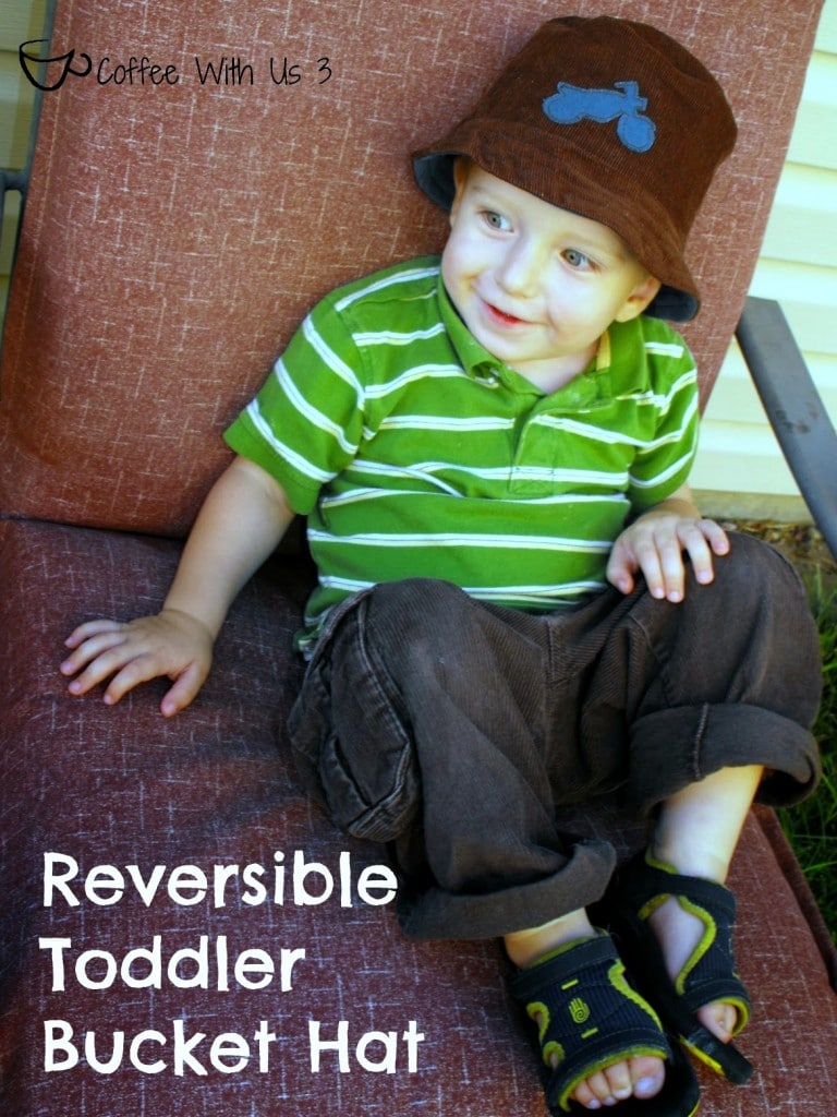 Make a reversible bucket hat for your toddler following the simple sewing pattern