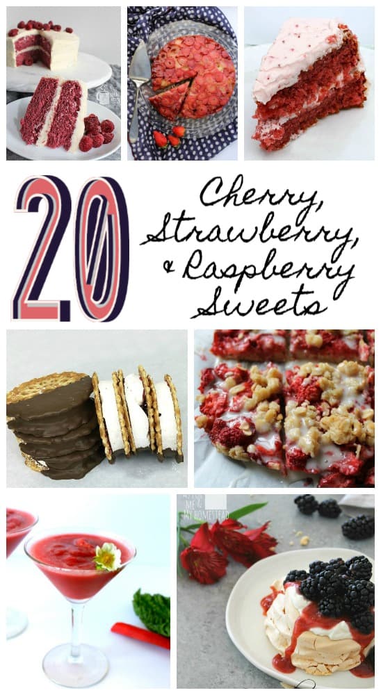20 Valentines Day desserts with Cherry, Strawberry, or Raspberry