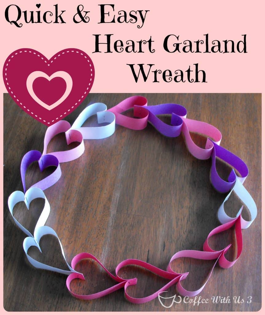 Create a simple heart garland wreath in minutes! #Valentine's #wreath