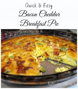 Quick & Easy Bacon Cheddar Breakfast Pie | This is a great family breakfast or is perfect for brunch.  