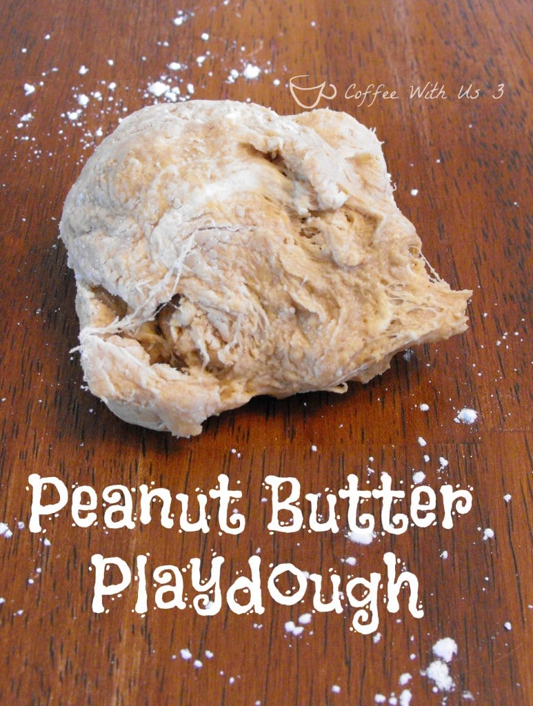 Peanut Butter Playdough is a fun and edible kids' activity! #preschool 