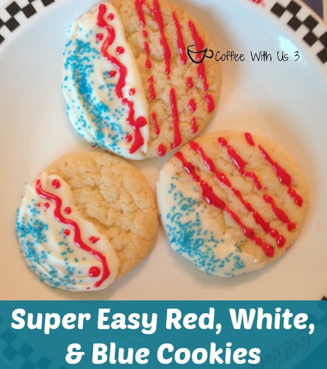 Easy USA Cookies - Fun Sugar Cookies perfect for the 4th of July or anytime you are cheering on the red, white, & blue.