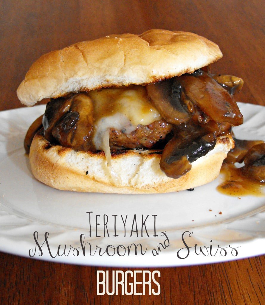 These Teriyaki Mushroom and Swiss Burgers are easy to make and sure to please! #hamburger #yoshida
