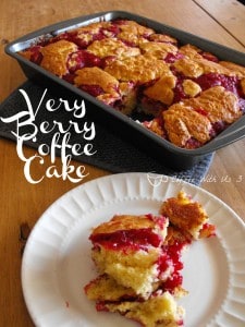 Very Berry Coffee Cake, made with fresh #strawberries and #raspberries