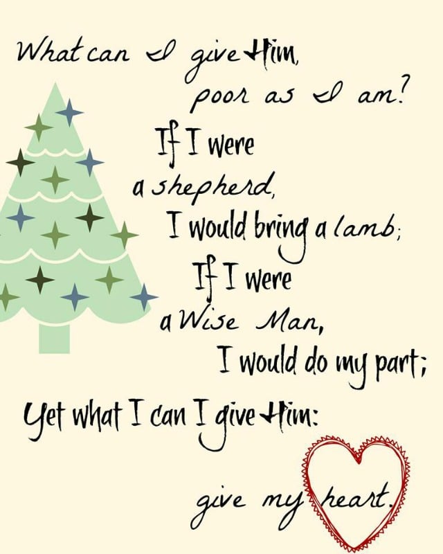 Give him My Heart Free Printable. Plus check out the other great printables for Thanksgiving & Christmas!