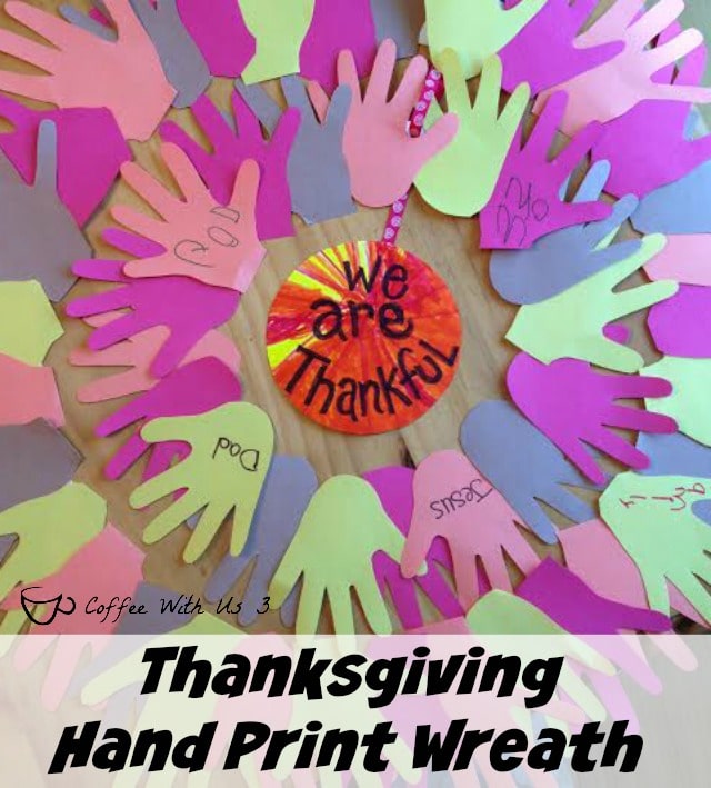 Looking for something other than the "Thanksgiving Tree" to do with your kids this November? Try this fun. colorful hand print "We are Thankful" Wreath.