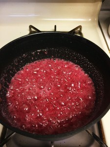 Cooked mixture with beet powder