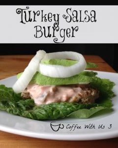 This Turkey Salsa Burger is quickly becoming my favorite lunch!! I love that it's so flavorful but not loaded with extra calories!!