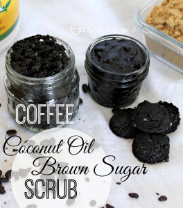 Coffee Coconut Oil Brown Sugar Scrub is a great way to reuse coffee grounds!