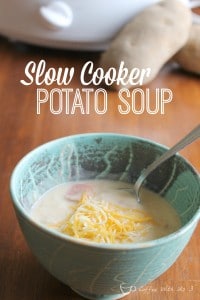 This Slow Cooker Potato Soup is quick to throw together, and then it makes itself! 