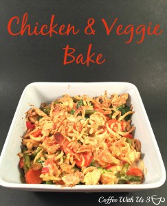 Chicken & Veggie Bake | Looking for a family friendly casserole that's creamy & hearty. It taste great and is super easy to make. Plus it's full of yummy vegetable, lean meat, & a crunchy topping! Click to get the recipe. 