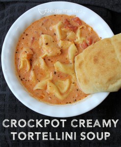 Crockpot Creamy Tortellini Soup is an easy, delicious and filling soup cooked in your slow cooker!