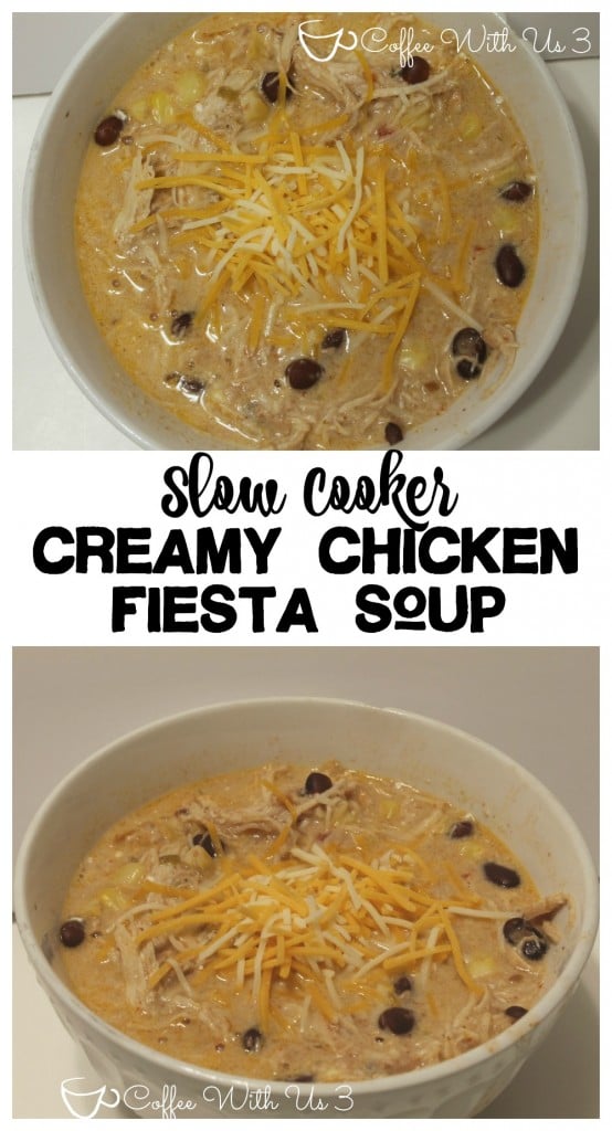 Slow Cooker Creamy Chicken Fiesta Soup. Kid approved. Let your Crockpot do the work!