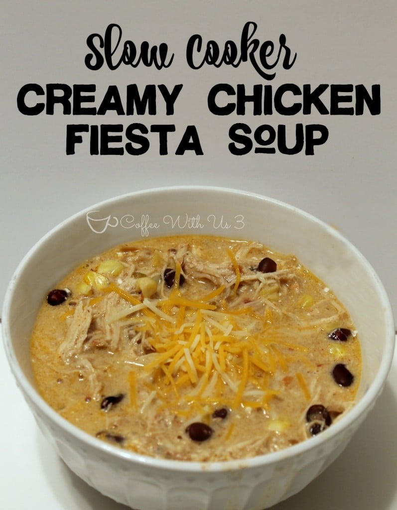 Slow Cooker Creamy Chicken Fiesta Soup. Kid approved. Let your Crockpot do the work!