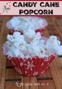 Candy Cane Popcorn is an easy and delicious treat for any Christmas party, get together, or just a snack while watching Christmas movies.
