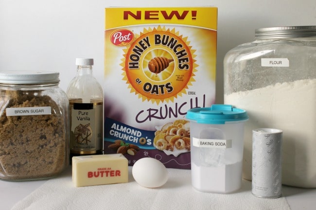 Breakfast Cereal Cookies made with Post Honey Bunches of Oats Crunch O's Cereal #CerealAnytime #ad