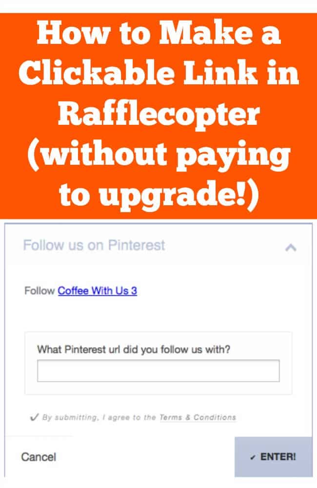 How to Make a Clickable Link in Rafflecopter