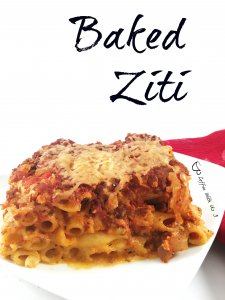 Baked Ziti is a great twist on lasagna. It has amazing flavor and has tons of cheese. It's perfect served with garlic bread.