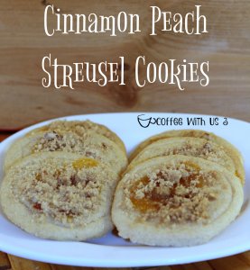 This recipe combines two of my favorite flavors cinnamon & peach with two of my favorite things cookies & streusel and makes for one AMAZING cookie recipe