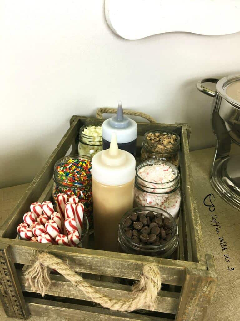 What better way to endure all the snow and cold than with a Hot Cocoa Bar. A fun way to have a party and stay warm during the winter. 