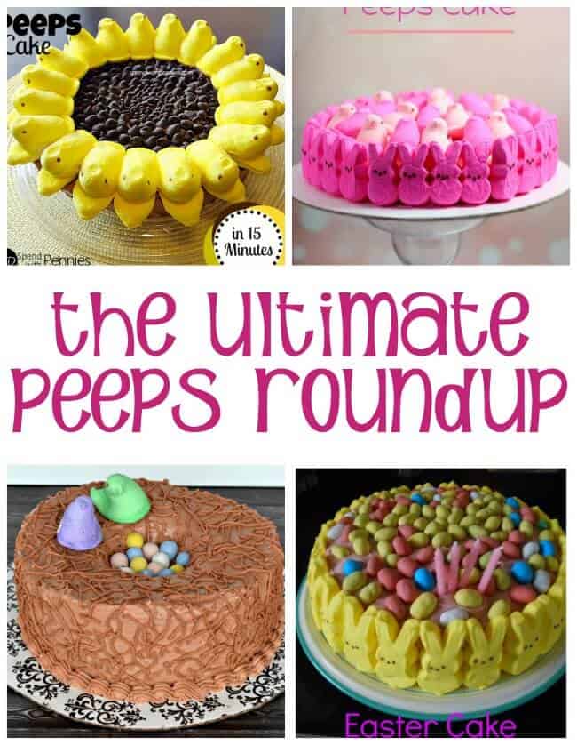 It's the Ultimate Peeps Roundup: desserts, drinks, printables, dips, and more, all centered around the iconic Easter Peeps marshmallows!