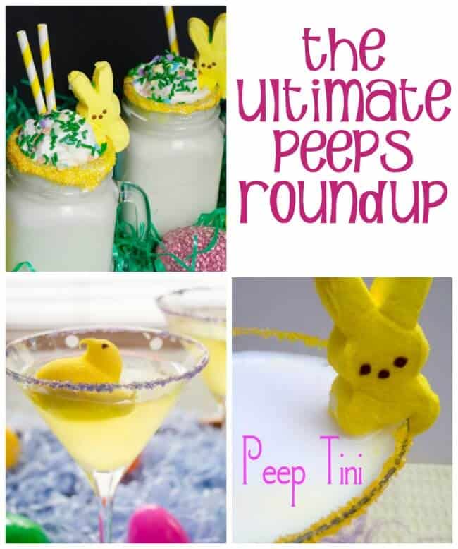 It's the Ultimate Peeps Roundup: desserts, drinks, printables, dips, and more, all centered around the iconic Easter Peeps marshmallows!