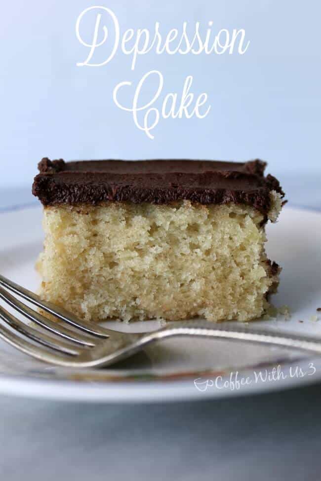 Dairy-free, egg-free Depression Cake is moist and delicious! The easiest cake you can make from scratch!