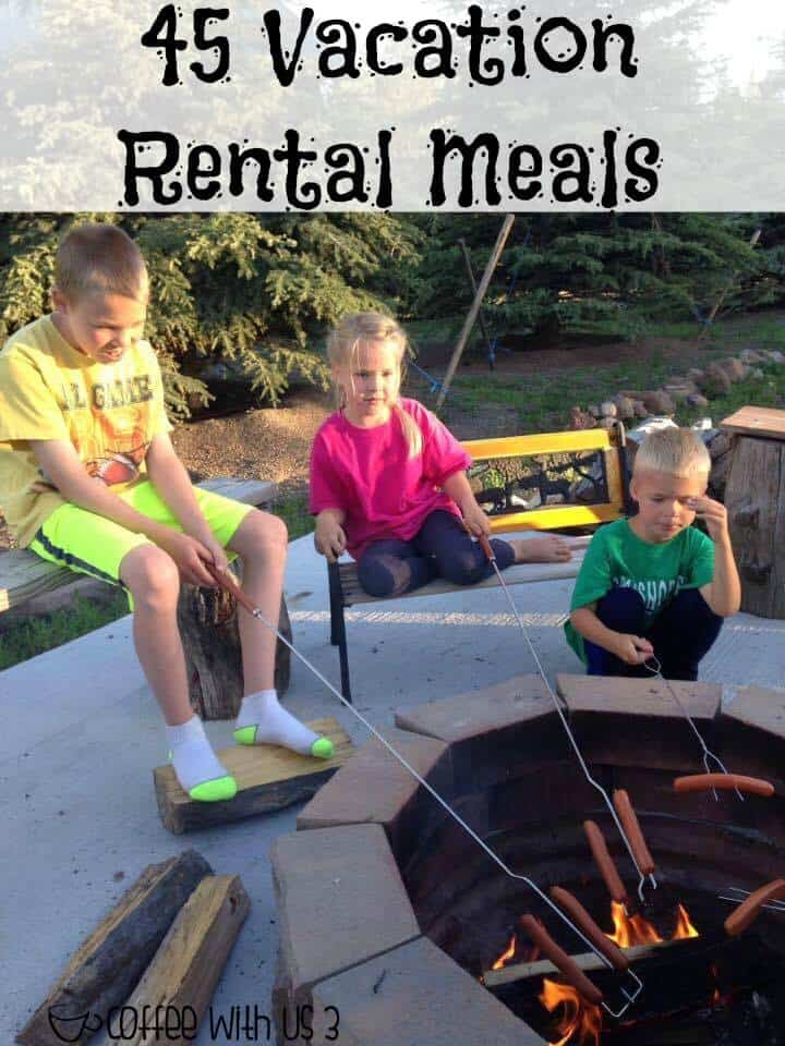 45 Vacation Rental Meals | Are you planning on cooking your own meals on your vacation but don't want to spend all day in the kitchen? Check out these easy or crockpot meals that will save you money & time in the kitchen. Save the pin and all the amazing recipes for your next vacation planning.
