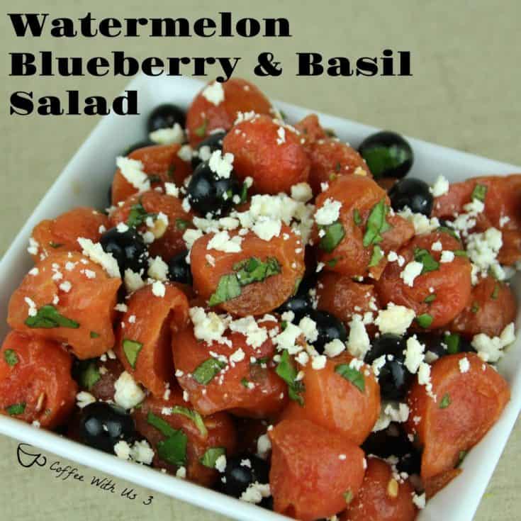 Watermelon, Blueberry & Basil Salad