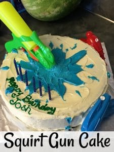 Super easy & super cute!! This squirt gun cake is perfect for any water lover birthday!