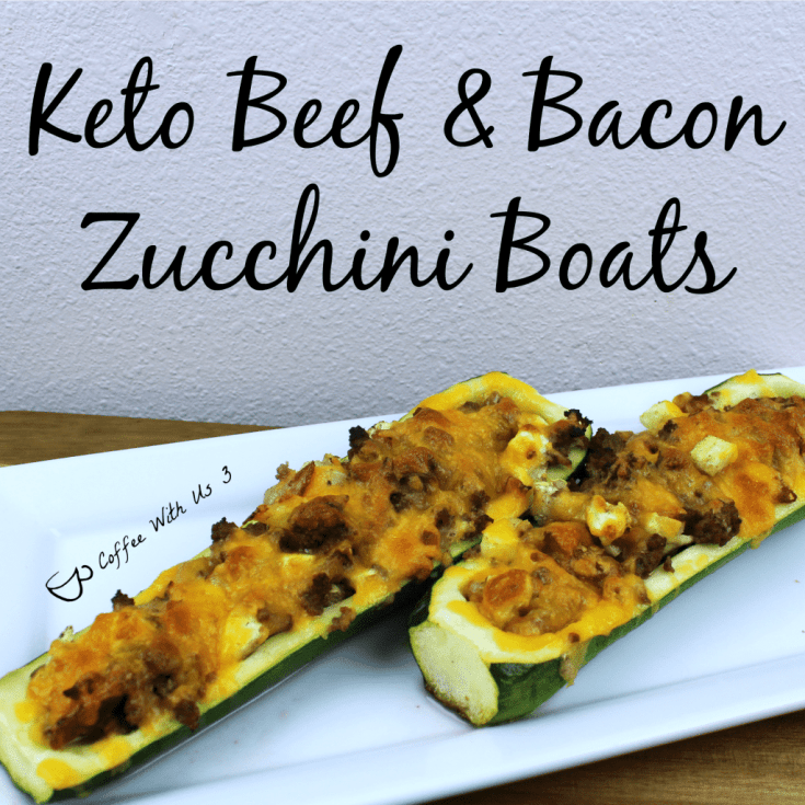 Keto Beef and Bacon Zucchini Boats