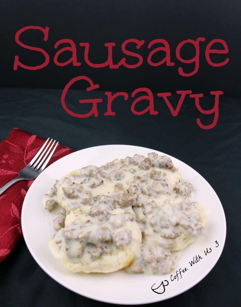 Sausage Gravy is a simple yet delicious gravy to use for biscuits and gravy. 3 ingredients make this recipe super easy for a quick breakfast.