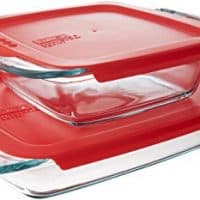 Pyrex Easy Grab Glass Bakeware Set with Red Lids
