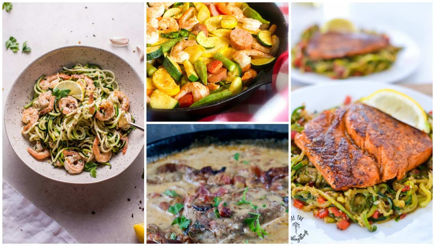 20 Skillet and one pot Keto dinner recipes to make dinnertime easier! Chicken, beef, shrimp, sausage, pork and salmon recipes.