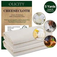 Olicity Cheesecloth, Grade 90, 45 Square Feet, 100% Unbleached Cotton Fabric Ultra Fine Muslin Cloths for Butter, Cooking, Strainer, Baking, Hallowmas Decorations (5 Yards)