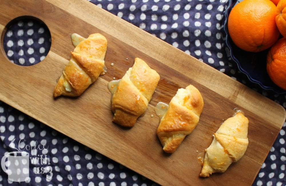 Sweet and delicious Orange Cream Cheese Croissants are a tasty treat that's ready in a flash, by using canned crescent rolls!