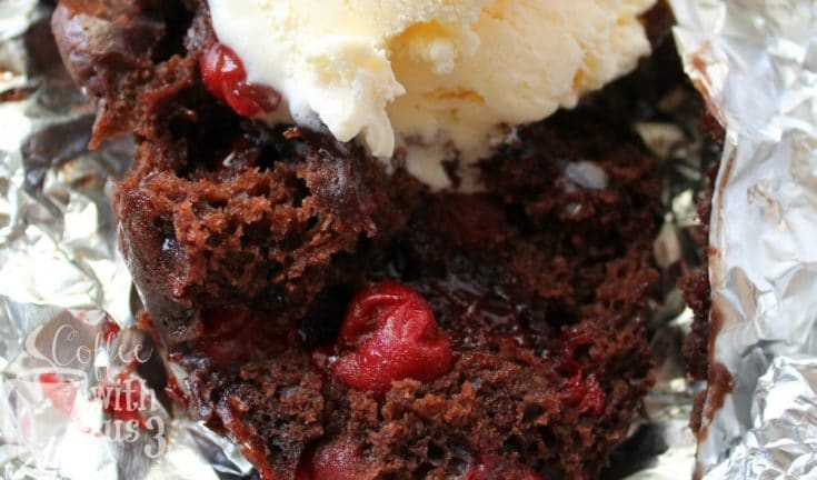 Foil Packet Chocolate Cherry Cake