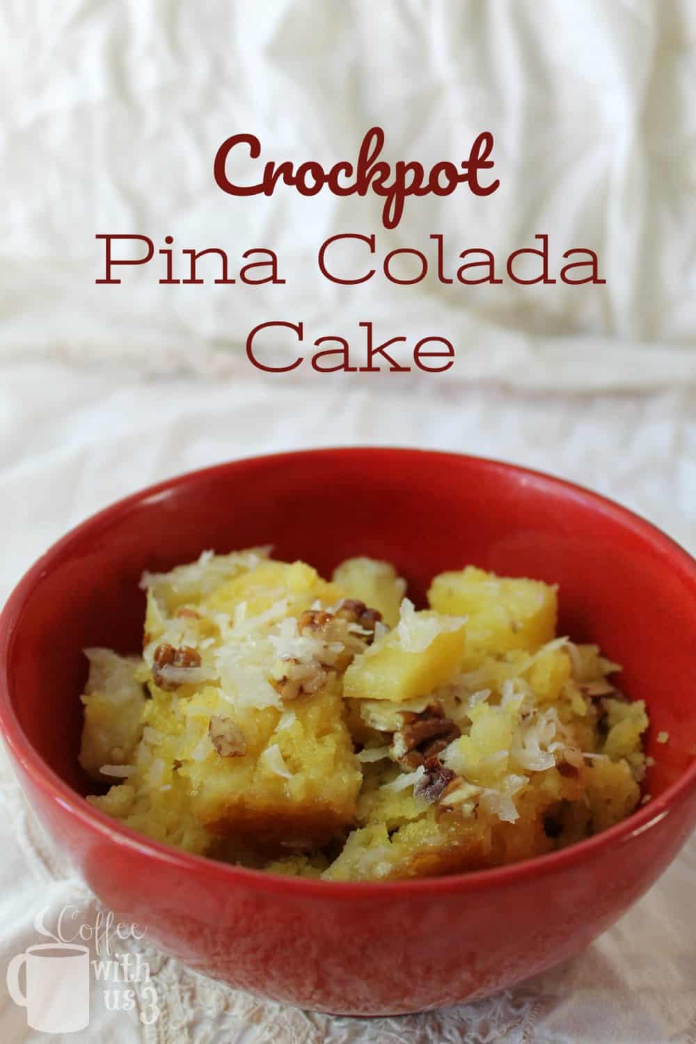 Sweet and tropical Crockpot Pina Colada Cake is a delicious dessert made in your slow cooker!