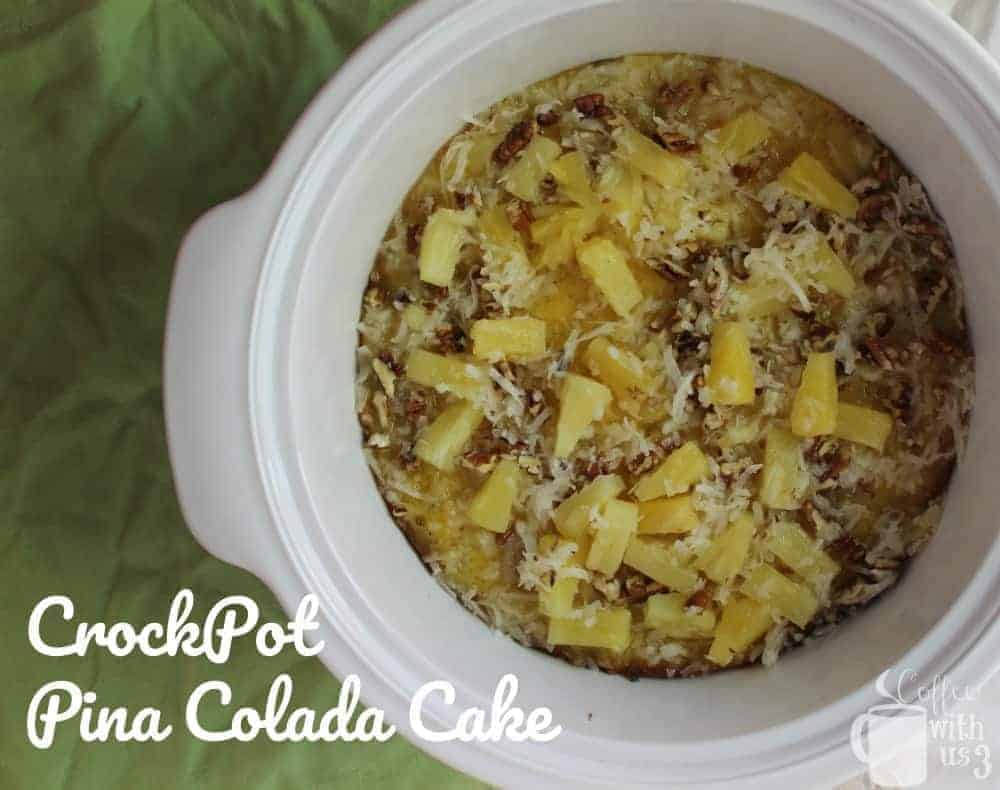 Sweet and tropical Crockpot Pina Colada Cake is a delicious dessert made in your slow cooker!