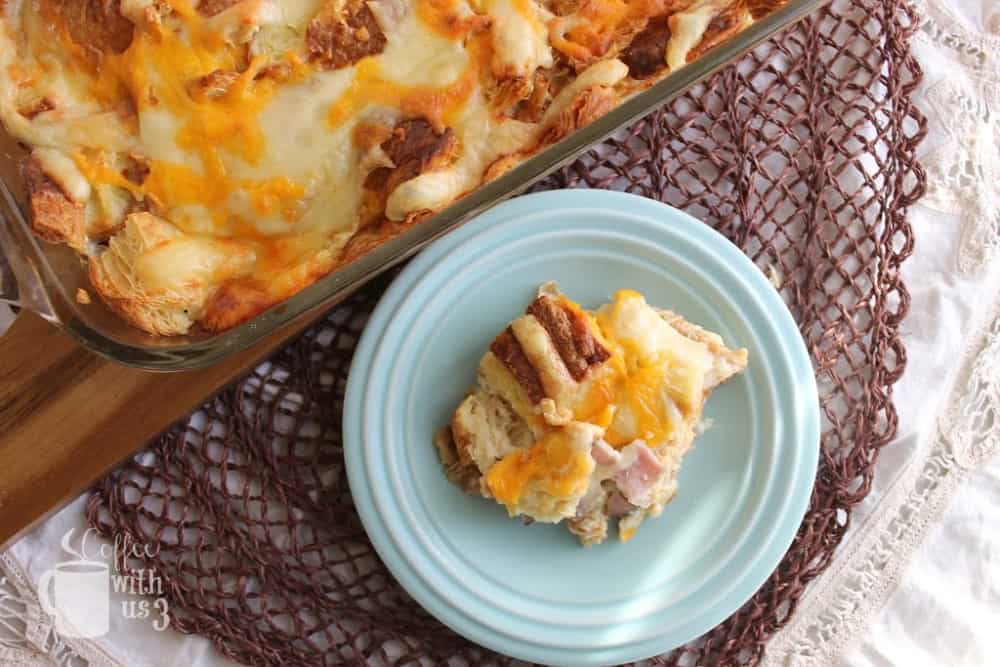 Ham and Cheese Croissant Breakfast Casserole