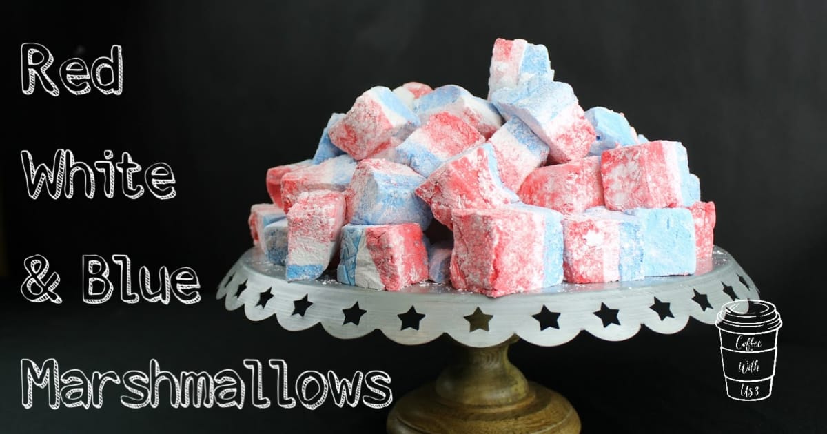 Homemade Red White and Blue Marshmallows